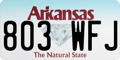 AR license plate 803WFJ