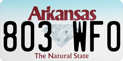 AR license plate 803WFO