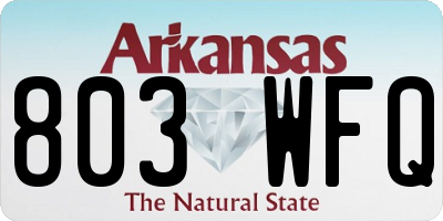 AR license plate 803WFQ