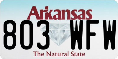 AR license plate 803WFW