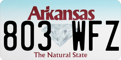 AR license plate 803WFZ