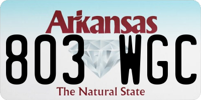 AR license plate 803WGC