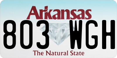 AR license plate 803WGH
