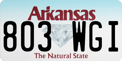 AR license plate 803WGI