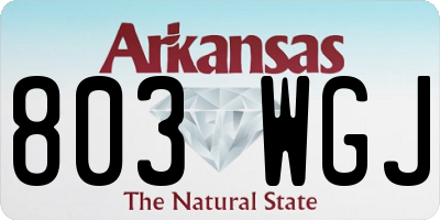 AR license plate 803WGJ