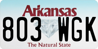 AR license plate 803WGK