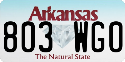 AR license plate 803WGO