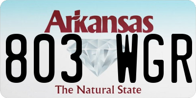 AR license plate 803WGR
