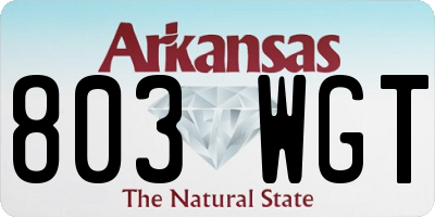 AR license plate 803WGT