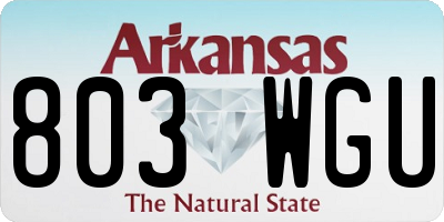 AR license plate 803WGU