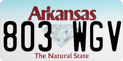 AR license plate 803WGV