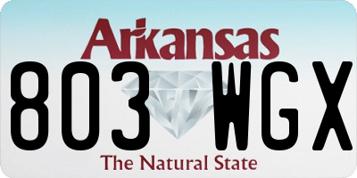 AR license plate 803WGX