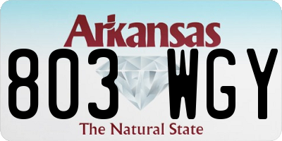 AR license plate 803WGY