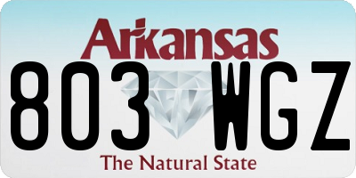 AR license plate 803WGZ
