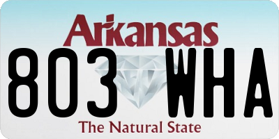 AR license plate 803WHA