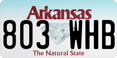 AR license plate 803WHB