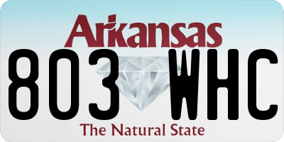 AR license plate 803WHC
