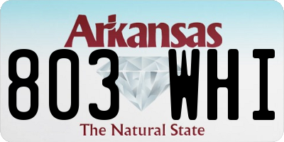 AR license plate 803WHI