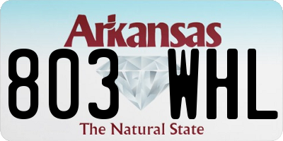 AR license plate 803WHL