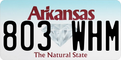 AR license plate 803WHM