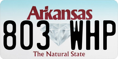 AR license plate 803WHP
