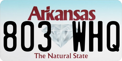 AR license plate 803WHQ