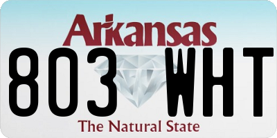 AR license plate 803WHT