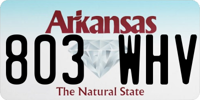 AR license plate 803WHV