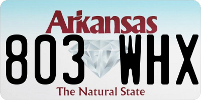 AR license plate 803WHX