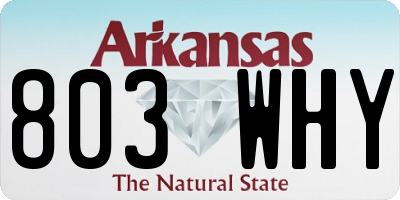 AR license plate 803WHY