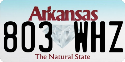 AR license plate 803WHZ