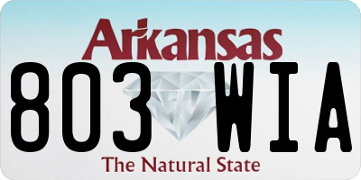 AR license plate 803WIA