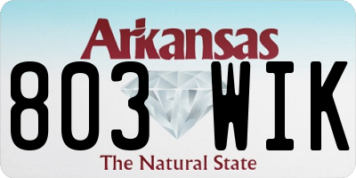 AR license plate 803WIK
