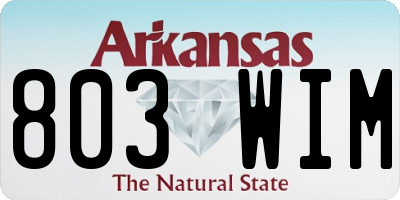 AR license plate 803WIM