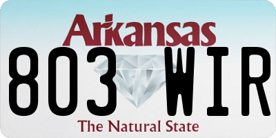 AR license plate 803WIR