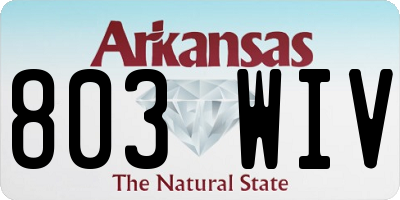 AR license plate 803WIV