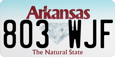 AR license plate 803WJF
