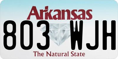 AR license plate 803WJH