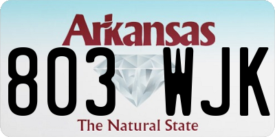 AR license plate 803WJK