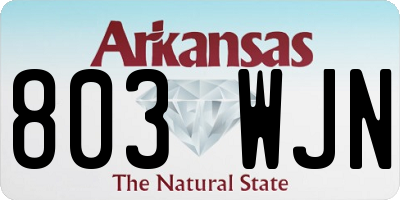 AR license plate 803WJN