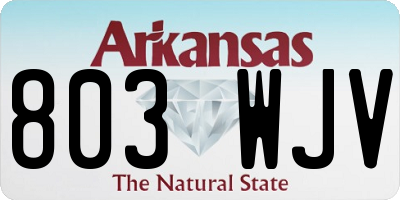 AR license plate 803WJV
