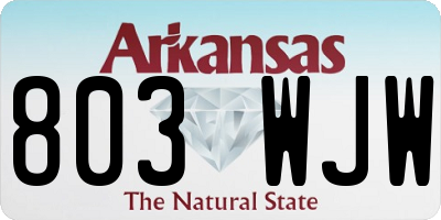 AR license plate 803WJW