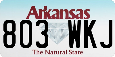 AR license plate 803WKJ