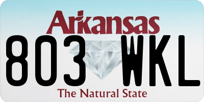 AR license plate 803WKL