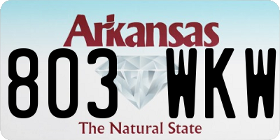 AR license plate 803WKW