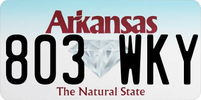 AR license plate 803WKY