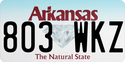 AR license plate 803WKZ