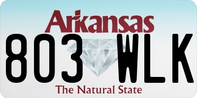 AR license plate 803WLK