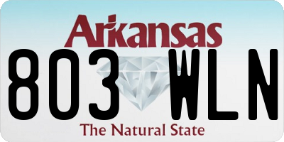 AR license plate 803WLN