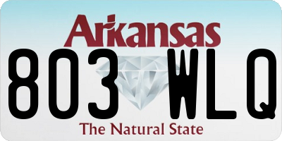 AR license plate 803WLQ